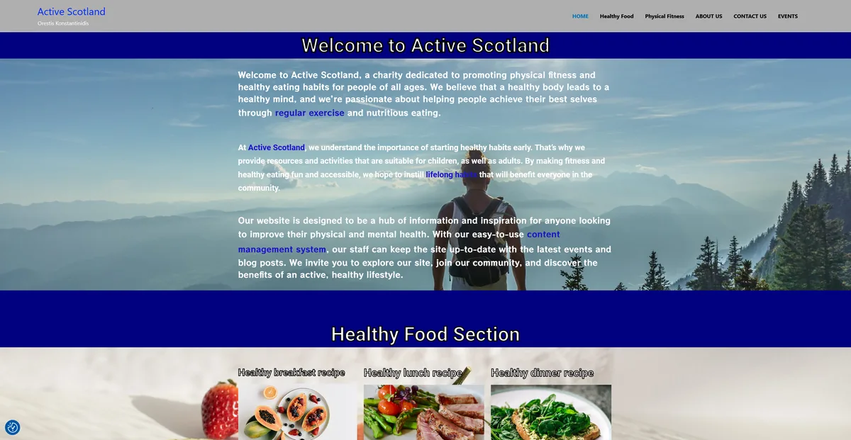 Active Scotland website preview